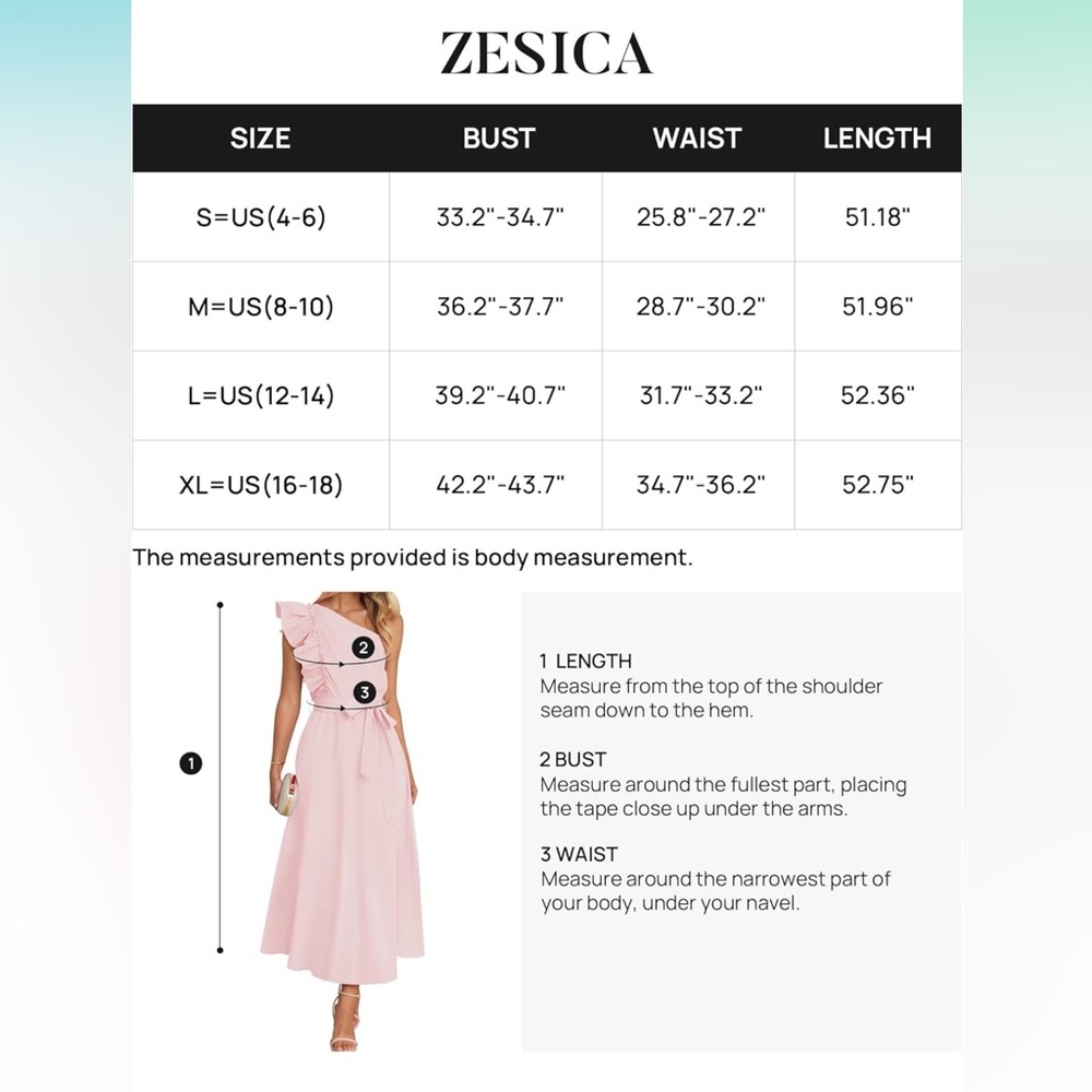 One-Shoulder Ruffle Maxi Dress - Light Pink - Picture 5 of 5